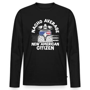 Nacho Average New American Citizen Constitution - T-shirt manches longues Premium bio Homme - noir - Devant - Nico (187cm)