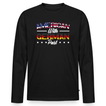 Américain avec partie allemande USA Allemagne Von Steuben - T-shirt manches longues Premium bio Homme - noir - Devant - Nico (187cm)