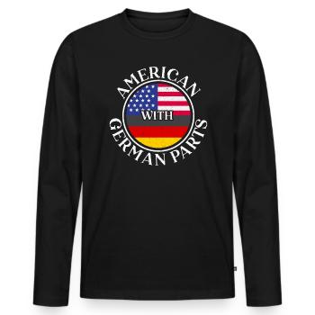 Américain avec partie allemande USA Allemagne Von Steuben - T-shirt manches longues Premium bio Homme - noir - Devant - Nico (187cm)