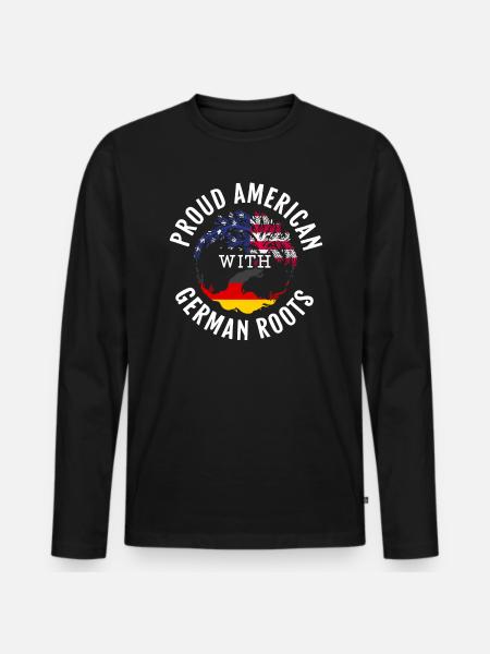 Proud American With A German Roots Von Steuben Day - Men's Premium Organic Long Sleeve Shirt - black