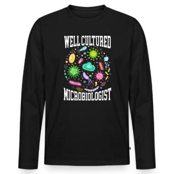 Gut kultivierter Mikrobiologe Wissenschaft Mikrobiologie - Männer Premium Bio Langarmshirt - Schwarz - Vorne - Nico (187cm)
