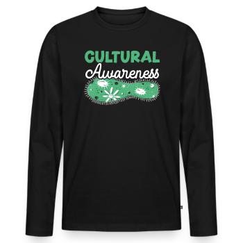 Cultural Awareness Science Microbiology Scientist - Men's Premium Organic Long Sleeve Shirt - black - Front - Nico (187cm)