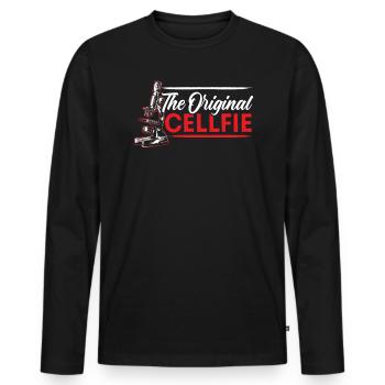 The Original Cellfie Science Lover Microbiology - Men's Premium Organic Long Sleeve Shirt - black - Front - Nico (187cm)