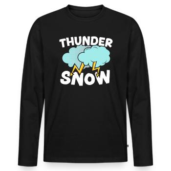 Thunder Snow Lover Eiskalte verschneite Wintersaison - Männer Premium Bio Langarmshirt - Schwarz - Vorne - Nico (187cm)
