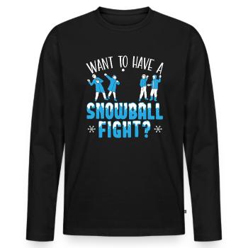 Vous voulez avoir une bataille de boules de neige hiver saison neige - T-shirt manches longues Premium bio Homme - noir - Devant - Nico (187cm)