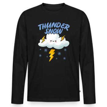 Thunder Snow Lover Eiskalte verschneite Wintersaison - Männer Premium Bio Langarmshirt - Schwarz - Vorne - Nico (187cm)