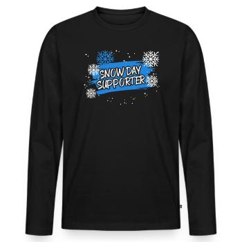 Snow Day Supporter Ice Cold Snowy Winter Season - Men's Premium Organic Long Sleeve Shirt - black - Front - Nico (187cm)