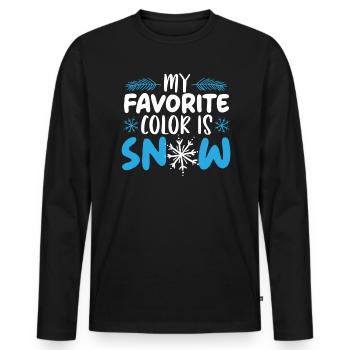 Meine Lieblingsfarbe ist Schneeliebhaber Wintersaison - Männer Premium Bio Langarmshirt - Schwarz - Vorne - Nico (187cm)