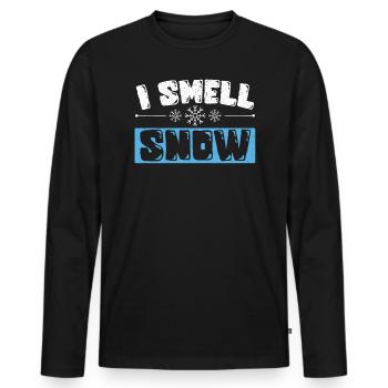 Ich rieche Schneeliebhaber Eis kalt Schnee Wintersaison - Männer Premium Bio Langarmshirt - Schwarz - Vorne - Nico (187cm)