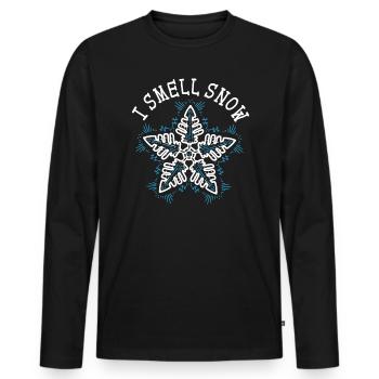 La neige doit aller sur la saison hivernale froide et enneigée - T-shirt manches longues Premium bio Homme - noir - Devant - Nico (187cm)