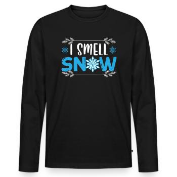 Ich rieche Schneeliebhaber Eis kalt Schnee Wintersaison - Männer Premium Bio Langarmshirt - Schwarz - Vorne - Nico (187cm)