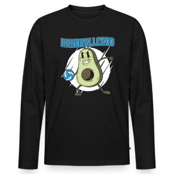 Handballcado Handballspieler Handballer Sport - Männer Premium Bio Langarmshirt - Schwarz - Vorne - Nico (187cm)
