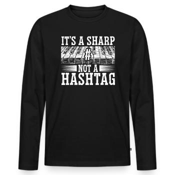 C’est un musicien de piano sharp pas un hashtag - T-shirt manches longues Premium bio Homme - noir - Devant - Nico (187cm)