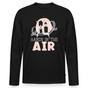 Montagnes russes Hands In The Air Roller Coaster - T-shirt manches longues Premium bio Homme - noir - Devant - Nico (187cm)