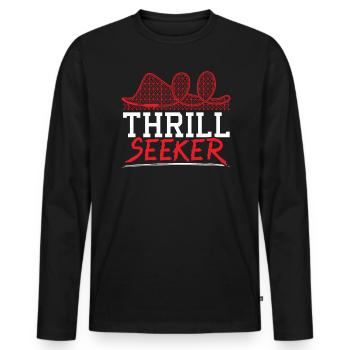Thrill Seeker Roller Coaster Ride Rollercoaster - T-shirt manches longues Premium bio Homme - noir - Devant - Nico (187cm)