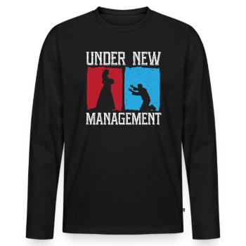 Unter neuer Leitung Bräutigam Hochzeits-Junggesellenabschied - Männer Premium Bio Langarmshirt - Schwarz - Vorne - Nico (187cm)