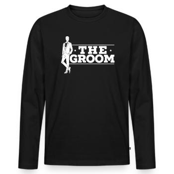 The Groom Stag Night Wedding Bachelor Party - Men's Premium Organic Long Sleeve Shirt - black - Front - Nico (187cm)