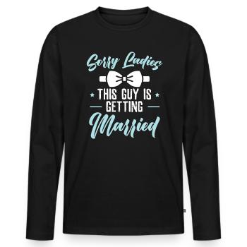 Désolé mesdames ce gars se marie marié marié - T-shirt manches longues Premium bio Homme - noir - Devant - Nico (187cm)