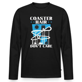 Coaster Hair Don't Care Roller Coaster Ride - Men's Premium Organic Long Sleeve Shirt - black - Front - Nico (187cm)