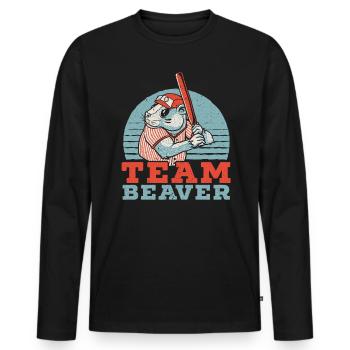 Team Biberflüsterer Wildtier Nagetier - Männer Premium Bio Langarmshirt - Schwarz - Vorne - Nico (187cm)
