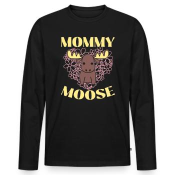 Maman Orignal Amant Alces Elk Deer Fête des Mères - T-shirt manches longues Premium bio Homme - noir - Devant - Nico (187cm)