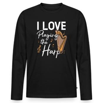 Ich liebe es, den Harfenisten-Harfenisten-Musiker zu spielen - Männer Premium Bio Langarmshirt - Schwarz - Vorne - Nico (187cm)