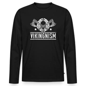 Vikingnisme Scandinave Valhalla Norsemen Viking - T-shirt manches longues Premium bio Homme - noir - Devant - Nico (187cm)