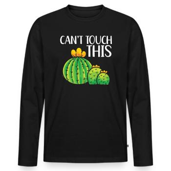 Je ne peux pas toucher ce succulent jardinier de plantes de cactus - T-shirt manches longues Premium bio Homme - noir - Devant - Nico (187cm)