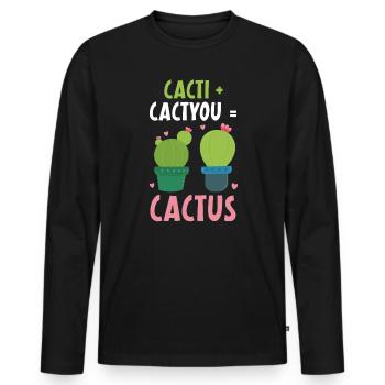 Kakteen Kaktu Kaktus Sukkulente Pflanze Lady Gärtner - Männer Premium Bio Langarmshirt - Schwarz - Vorne - Nico (187cm)