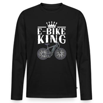 E-Bike King Electric Bicycle Owner Bicycle Ride - Men's Premium Organic Long Sleeve Shirt - black - Front - Nico (187cm)