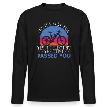 E-Bike Lover Electric Bicycle Owner Bicycle Ride - Men's Premium Organic Long Sleeve Shirt - black - Front - Nico (187cm)
