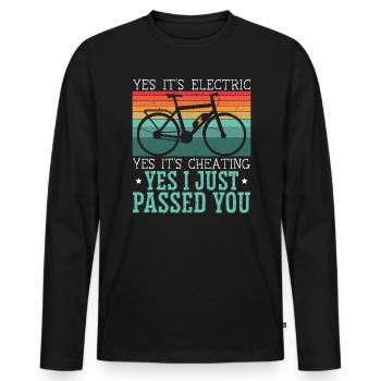 E-Bike Lover Electric Bicycle Owner Bicycle Ride - Men's Premium Organic Long Sleeve Shirt - black - Front - Nico (187cm)