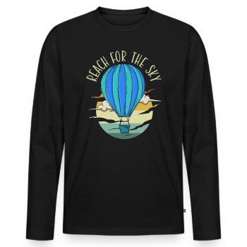 Atteindre la montgolfière Sky Balloonist - T-shirt manches longues Premium bio Homme - noir - Devant - Nico (187cm)