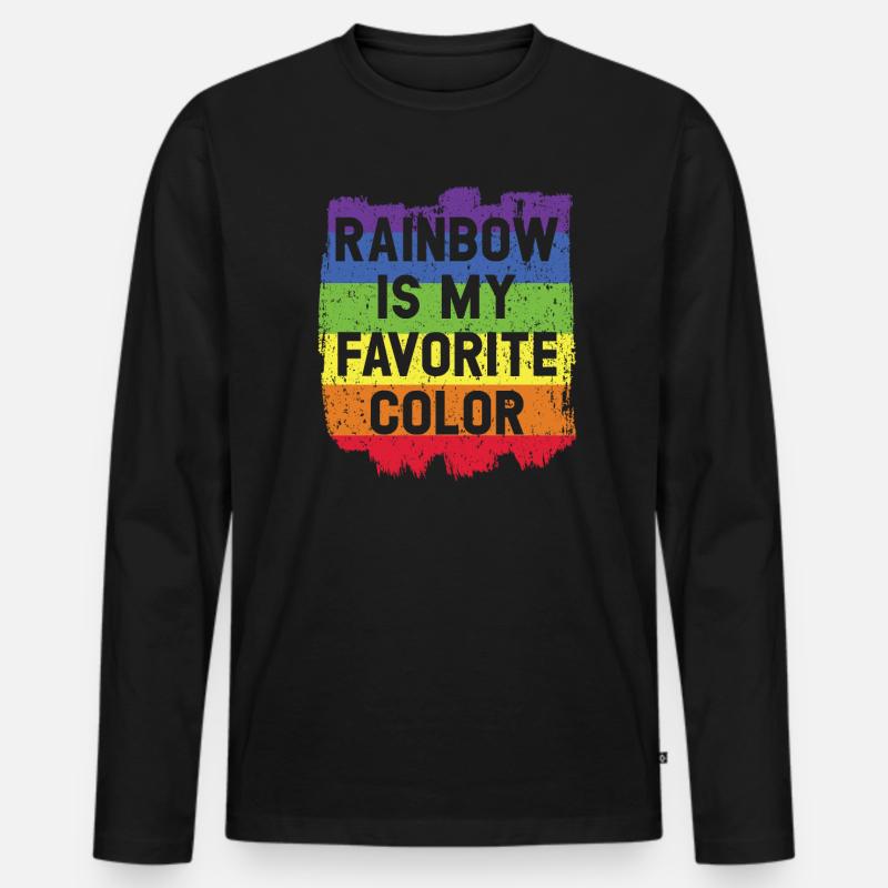 Regenbogen ist mein Lieblingsfarb-Regenbogenflüsterer - Männer Premium Bio Langarmshirt - Schwarz
