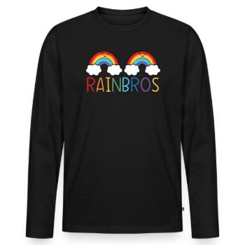 Rainbros Rainbow Lover Regenbogenflüsterer - Männer Premium Bio Langarmshirt - Schwarz - Vorne - Nico (187cm)