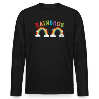 Rainbros Rainbow Lover Regenbogenflüsterer - Männer Premium Bio Langarmshirt - Schwarz - Vorne - Nico (187cm)