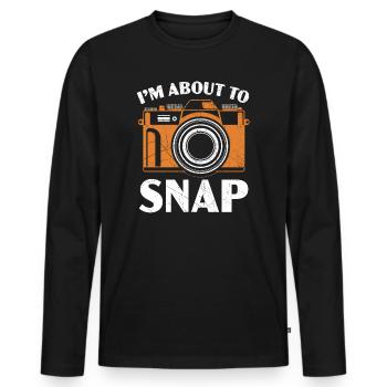 Ich bin im Begriff, Fotografie Kamera Fotograf zu machen - Männer Premium Bio Langarmshirt - Schwarz - Vorne - Nico (187cm)