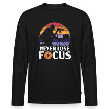 Never Lose Focus Picture Resolution Photographer - Men's Premium Organic Long Sleeve Shirt - black - Front - Nico (187cm)