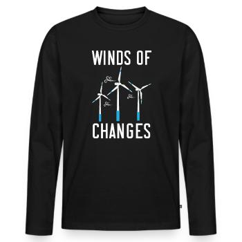 Winde des Wandels Erneuerbare Energien Windtech Windmühle - Männer Premium Bio Langarmshirt - Schwarz - Vorne - Nico (187cm)