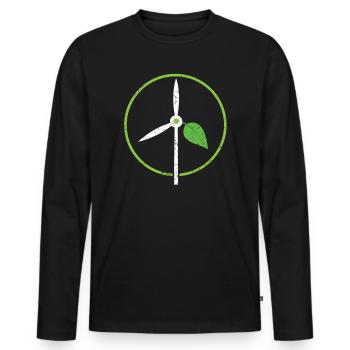 Énergie éolienne renouvelable Passionné d’éoliennes Windtech - T-shirt manches longues Premium bio Homme - noir - Devant - Nico (187cm)