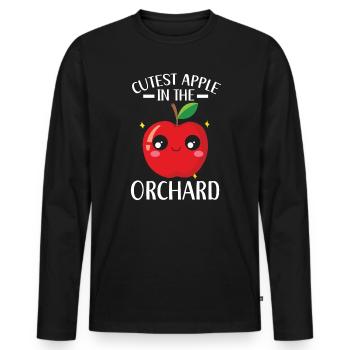 Apple Picking Squad Apple Fruit Lover Apple - Men's Premium Organic Long Sleeve Shirt - black - Front - Nico (187cm)