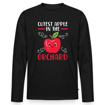 Apple Picking Squad Apple Fruit Lover Apple - Men's Premium Organic Long Sleeve Shirt - black - Front - Nico (187cm)