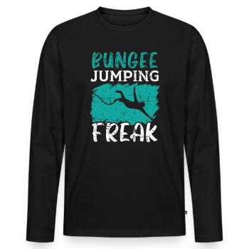 Bungee Jumping Freak Adrenaline Bungee Jumper - Men's Premium Organic Long Sleeve Shirt - black - Front - Nico (187cm)