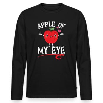 Apple Of My Eye Fruit Lover Apple Picking - Men's Premium Organic Long Sleeve Shirt - black - Front - Nico (187cm)