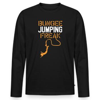 Bungee Jumping Freak Adrenaline Bungee Jumper - Men's Premium Organic Long Sleeve Shirt - black - Front - Nico (187cm)