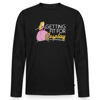 Fit werden für Cosplay Cosplay Cosplayer - Männer Premium Bio Langarmshirt - Schwarz - Vorne - Nico (187cm)