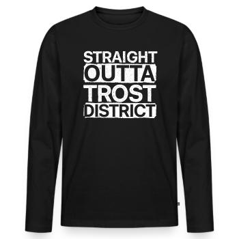 Straight Outta Trost Distrikt Cosplayer Cosplay - Männer Premium Bio Langarmshirt - Schwarz - Vorne - Nico (187cm)