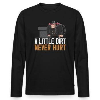 Ein wenig Schmutz hat nie geschadet Kamin Schornsteinfeger - Männer Premium Bio Langarmshirt - Schwarz - Vorne - Nico (187cm)