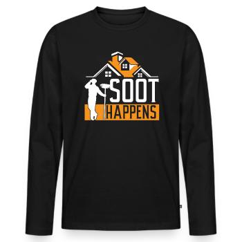 Soot Happens Profession Cheminée Ramoneur - T-shirt manches longues Premium bio Homme - noir - Devant - Nico (187cm)