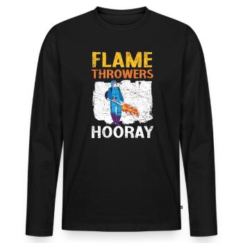 Flame Throwers Hooray Flamethrower Fire Weapon - Men's Premium Organic Long Sleeve Shirt - black - Front - Nico (187cm)